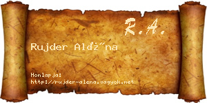 Rujder Aléna névjegykártya